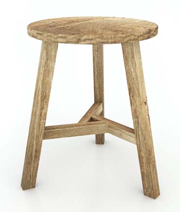 Recycled teak stool round-image